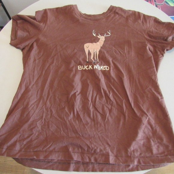 Hatley Funny T-Shirts Bear in Woods Buck Naked Organic Cotton Brown Lot of 2  XL - Picture 3 of 8